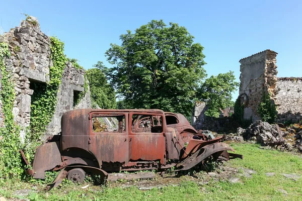 Aldeia destruída de Oradour sur Glane em junho de 1944, França — Fotografia de Stock