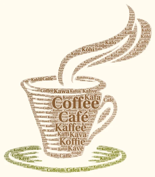 Coffee in different languages word cloud — Stock Photo, Image