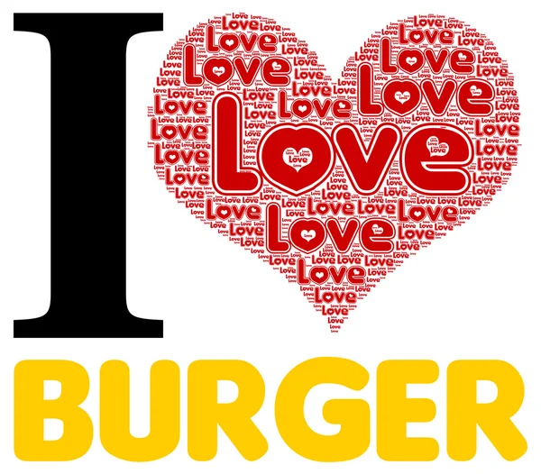 Uwielbiam burger — Zdjęcie stockowe
