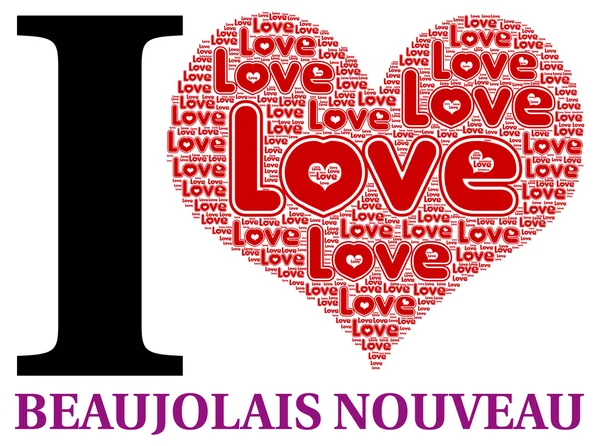 Eu amo Beaujolais nouveau — Fotografia de Stock