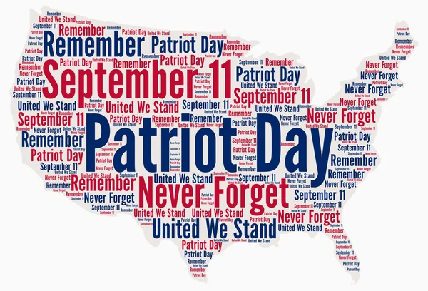Jour patriote, 11 septembre aux Etats-Unis concept de nuage de mots — Photo