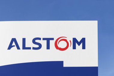 Alstom logo on a panel clipart
