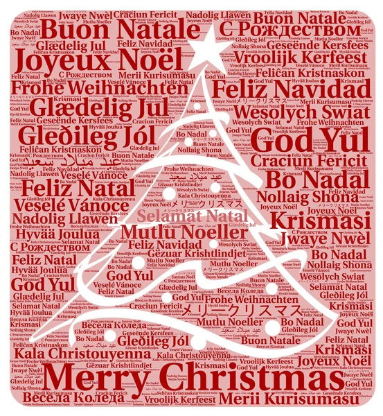 Feliz Navidad en diferentes idiomas palabra nube — Foto de Stock