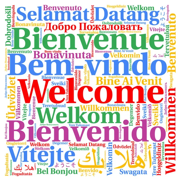 Welcome word cloud in different languages — Stock Photo, Image