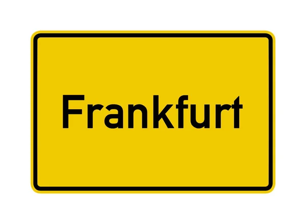 Οδική Σήμανση Ορίων Πόλης Της Φρανκφούρτης Στη Γερμανία — Φωτογραφία Αρχείου