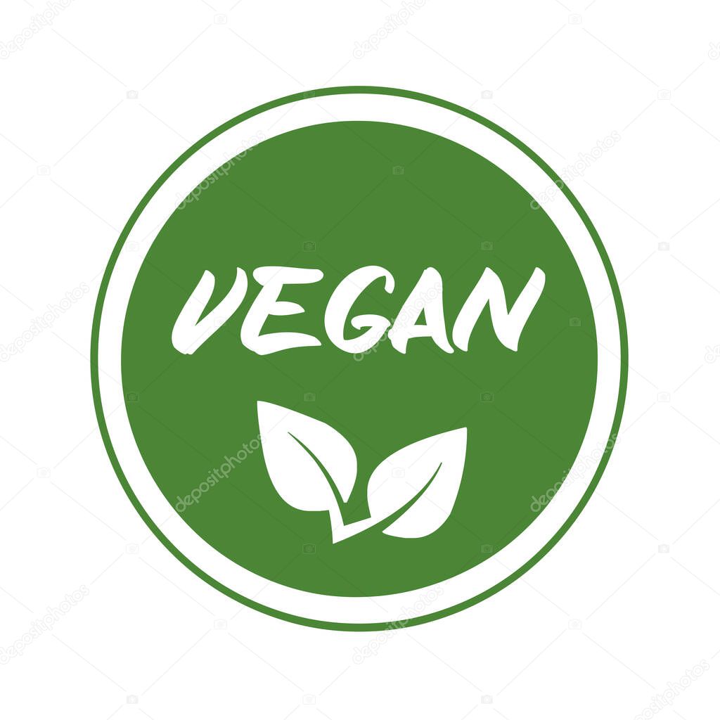 Vegan label sign illustration