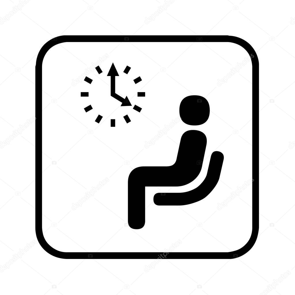 Waiting room pictogram illustration