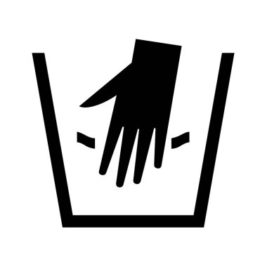 El yıkama sembolü illüstrasyonu