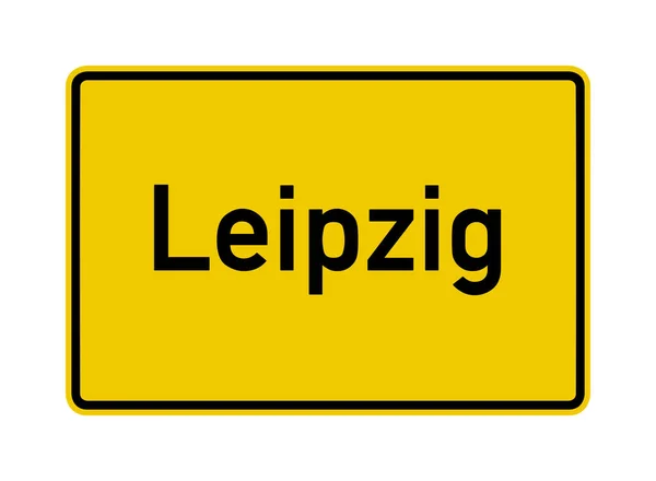 Leipzig City Limits Road Sign Germany — Stockfoto
