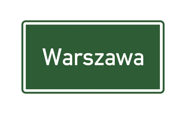 Warsaw City Limits Road Sign Poland Called Warszawa Polish Language — Stock Photo, Image