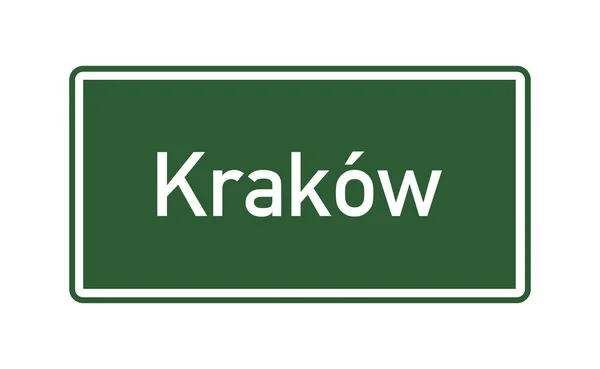 Krakow City Limits Road Sign Poland — Stock Photo, Image