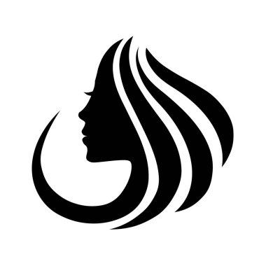 Saç kesimi olan bir kadının portresi ve silüeti.