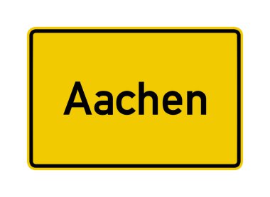 Almanya 'da Aachen kenti yol tabelasını sınırlıyor 