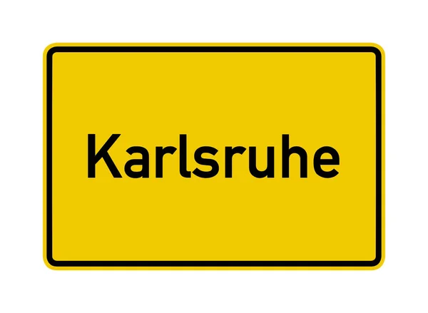Stadsgrenzen Karlsruhe Verkeersbord Duitsland — Stockfoto
