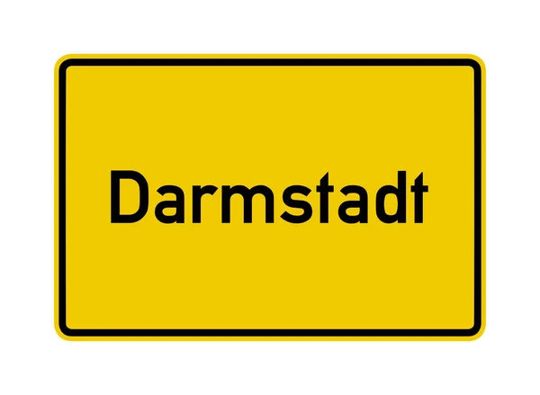 Οδική Σήμανση Ορίων Πόλης Darmstadt Στη Γερμανία — Φωτογραφία Αρχείου
