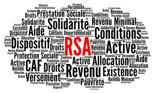 Rsa Renda Solidariedade Ativa Francês Conceito Nuvem Palavras — Fotografia de Stock