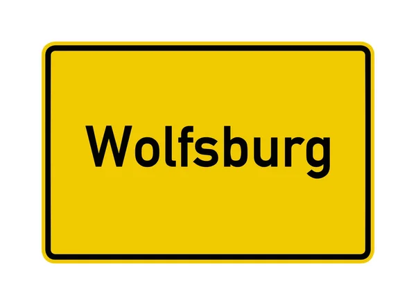 Límites Ciudad Wolfsburg Señal Tráfico Alemania — Foto de Stock