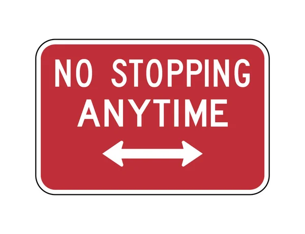 Дорожный Знак Остановка Запрещена Любое Время — стоковое фото