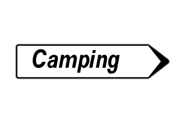 Señal Tráfico Camping Francia — Foto de Stock