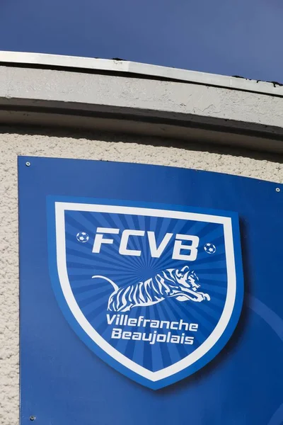 Villefranche フランス 2020年10月8日 壁にFcvbのロゴ Fcvb Fcvb 1927年に設立されたフランスのサッカークラブ — ストック写真