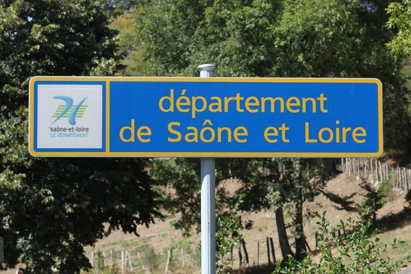 Saone Loire Department Sign Road France — Stock Photo, Image