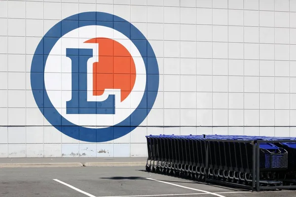 Roanne France Mai 2020 Logo Leclerc Sur Mur Leclerc Est — Photo