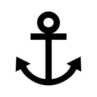 Beyaz arkaplan ile çapa sembolü simgesi