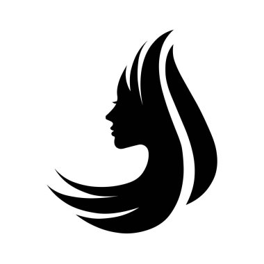 Saç kesimi olan bir kadının portresi ve silüeti.