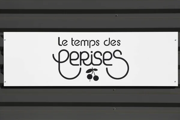 Макон Франция Марта 2020 Года Логотип Festes Des Cerises Фасаде — стоковое фото