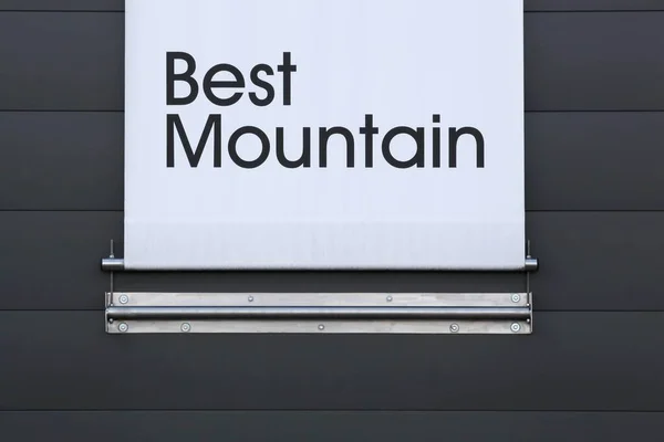 Villefranche Franciaország Július 2021 Legjobb Mountain Logó Falon Best Mountain — Stock Fotó