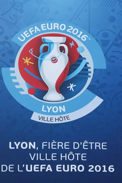 UEFA Euro Football 2016 e sede da cidade de Lyon — Fotografia de Stock