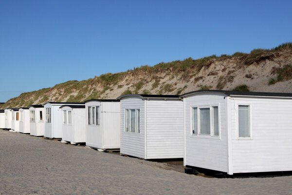 Beach huts in Lokken, Denmark