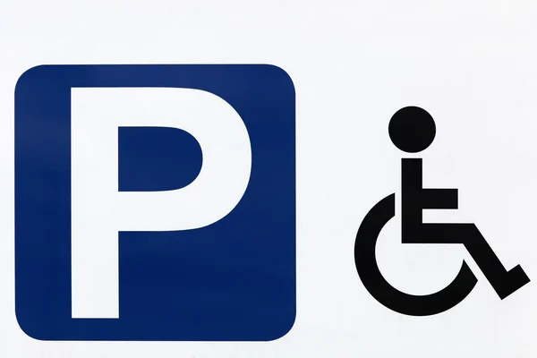 Handicapped segno parcheggio — Foto Stock