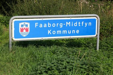 Danimarka 'da Faaborg-Midtfyn belediye yol tabelası