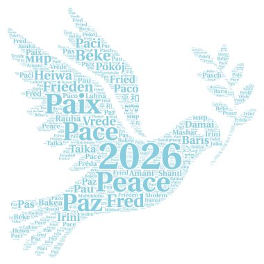 Barış 2026 kelime bulutu farklı dillerde