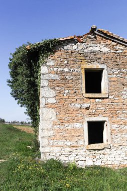 Lucenay, Beaujolais, Fransa 'da Fransızca' da Cadole denilen eski bir taş kulübe.