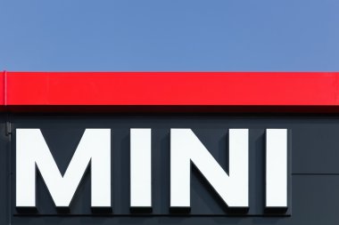 Mini logo on a facade of a dealer
