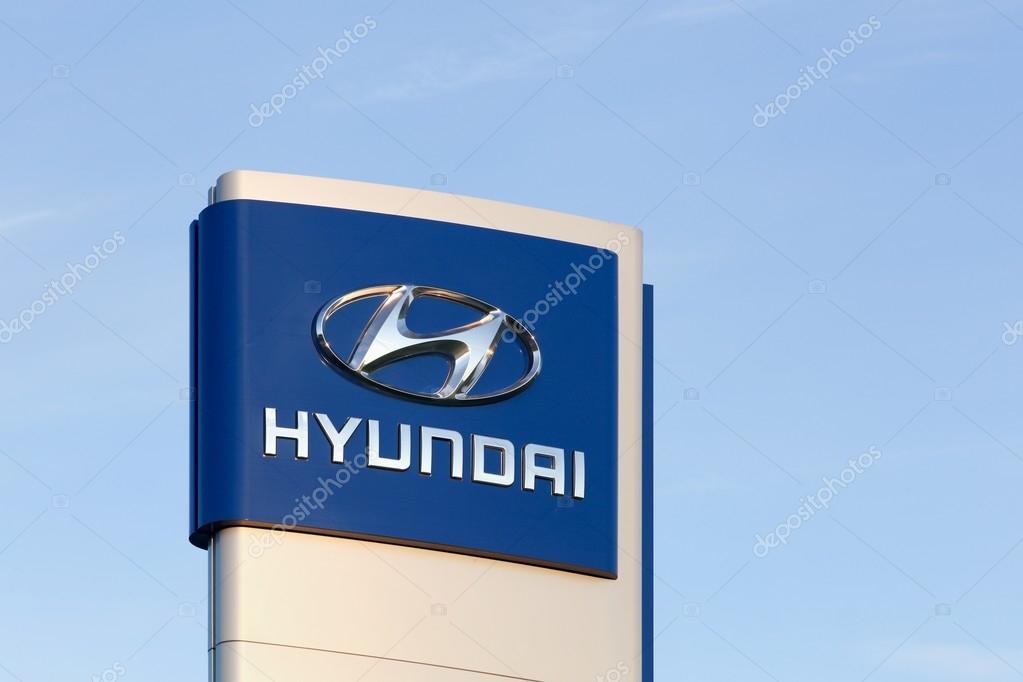 Frederikshavn, Denmark - September 7, 2015: The Hyundai Motor Company is a South Korean multinational automotive manufacturer headquartered in Seoul, South Korea