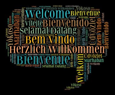 Farklı dillerde hoş geldin kelime bulutu