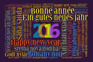 Mutlu yeni yıl 2016 farklı dillerde