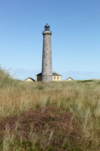 The grey lighthouse in Skagen, Denmark — Stock Photo, Image