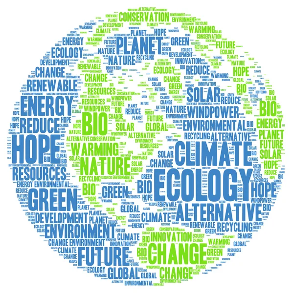 Ecologie Milieu klimaat word cloud — Stockfoto