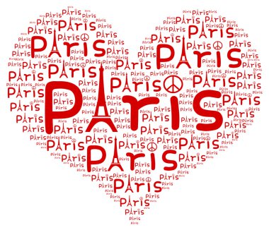 Paris kalp illüstrasyon seviyorum
