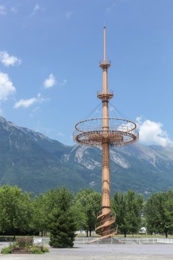 The mast tower of the winter Olympic opening ceremony in 1992 in Albertville, France clipart