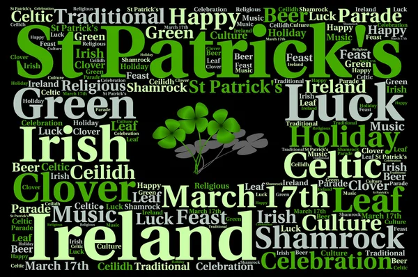 Nube di parola del concetto di giorno di felice di Saint Patrick — Foto Stock