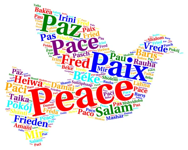 Parola di pace nube in diverse lingue — Foto Stock