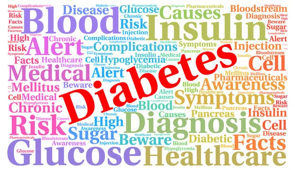 Diabetes palabra nube — Foto de Stock