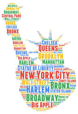New York şehri kelime bulut konsepti