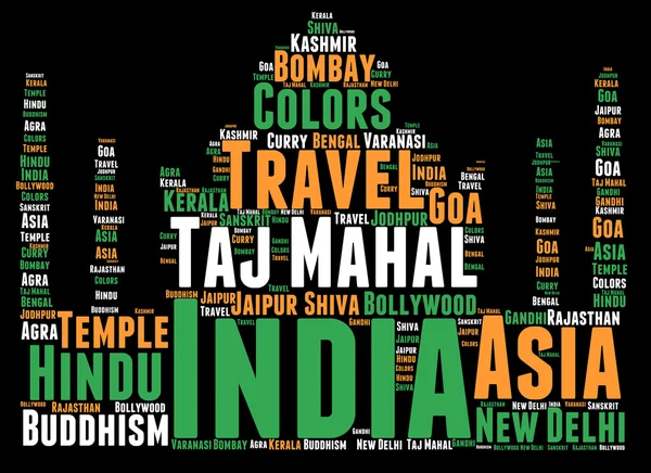 인도 단어 클라우드 개념 — 스톡 사진