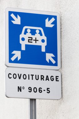 Carpool point panel in France clipart